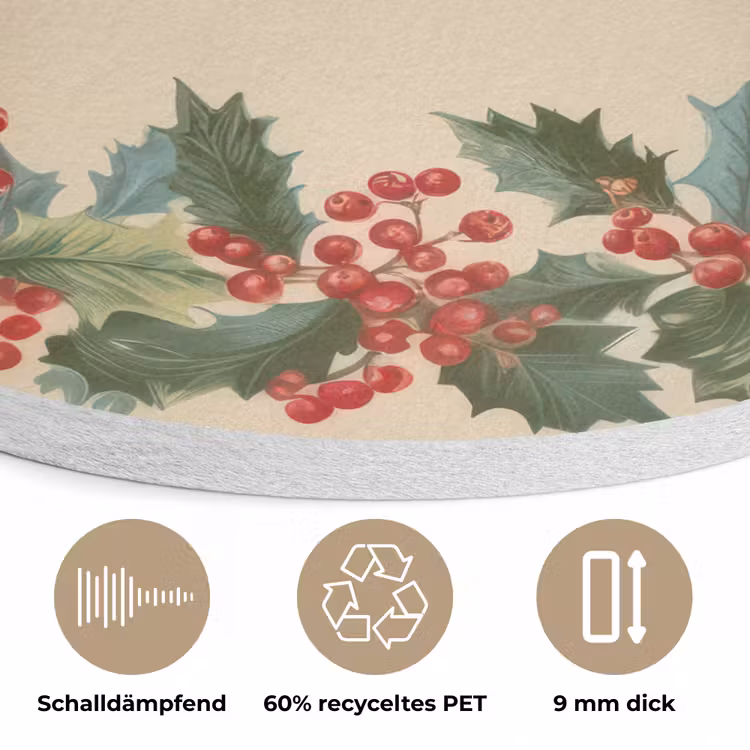 Hulstrand - Bessen - Beige Akoestische PET Vilt - Rond klein -closeup_DE