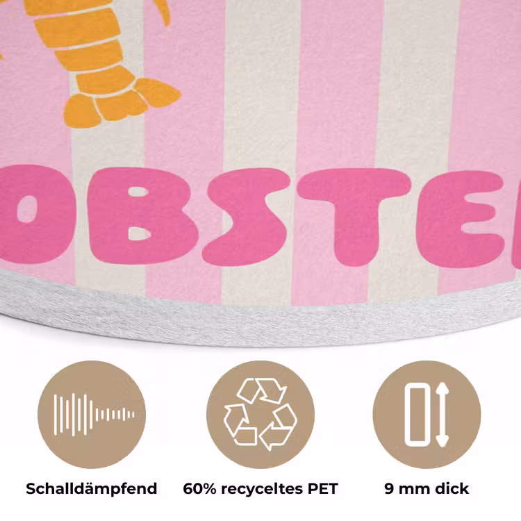 Lobster - Love - Valentijn Akoestische PET Vilt - Rond klein -closeup_DE
