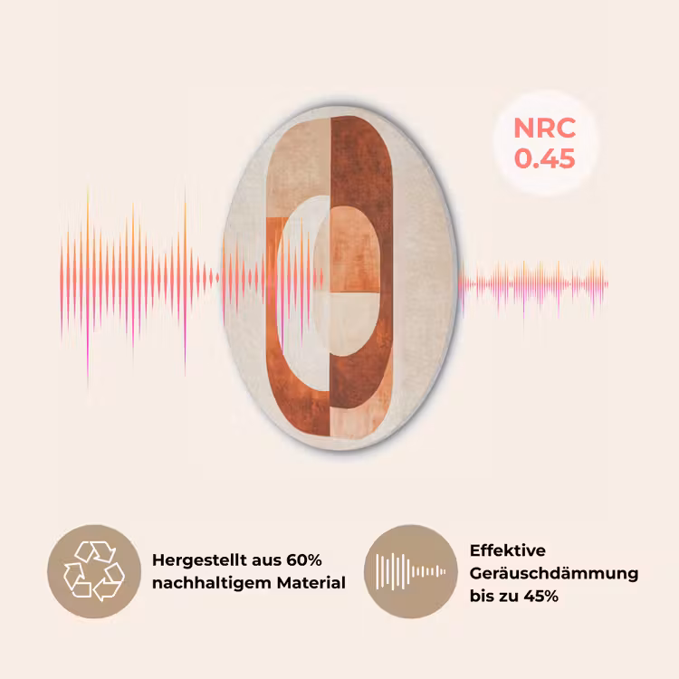 Illustratie - Abstract - Vormen - Rood Akoestische PET Vilt - Rond klein -USP_DE
