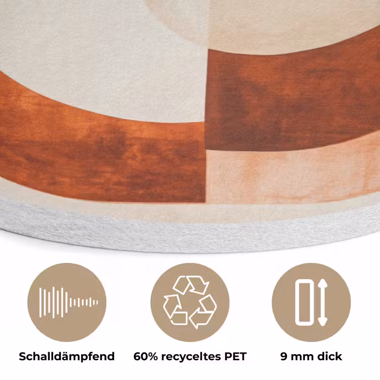 Illustratie - Abstract - Vormen - Rood Akoestische PET Vilt - Rond klein -closeup_DE
