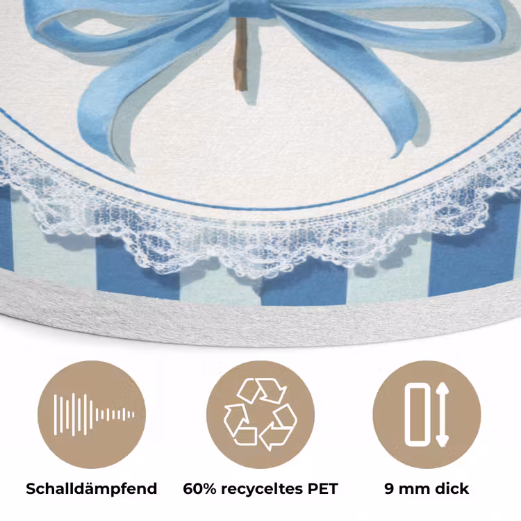 Illustratie - Bessen - Blauw - Strepen Akoestische PET Vilt - Rond klein -closeup_DE