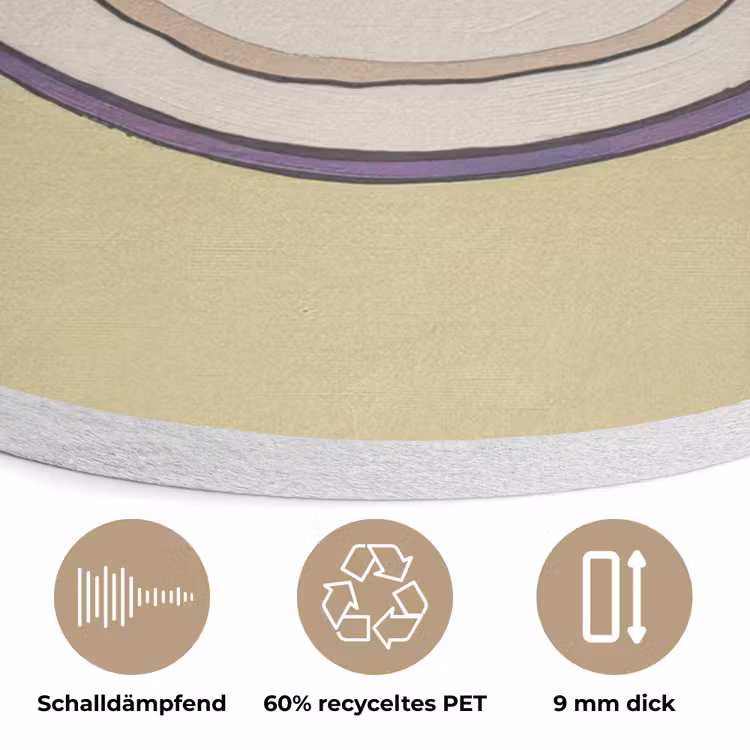 Illustratie - Bord - Bestek - Beige Akoestische PET Vilt - Rond klein -closeup_DE