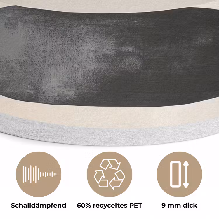 Japandi - Wabi sabi - Beige Akoestische PET Vilt - Rond klein -closeup_DE