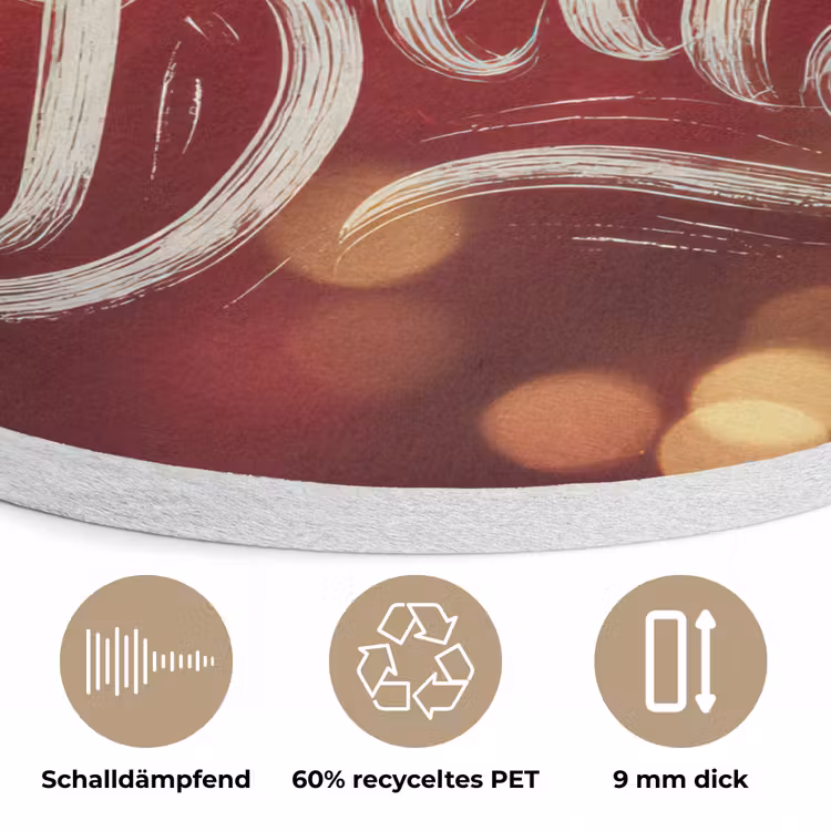 Jingle - Bells - Kerst - Rood Akoestische PET Vilt - Rond klein -closeup_DE