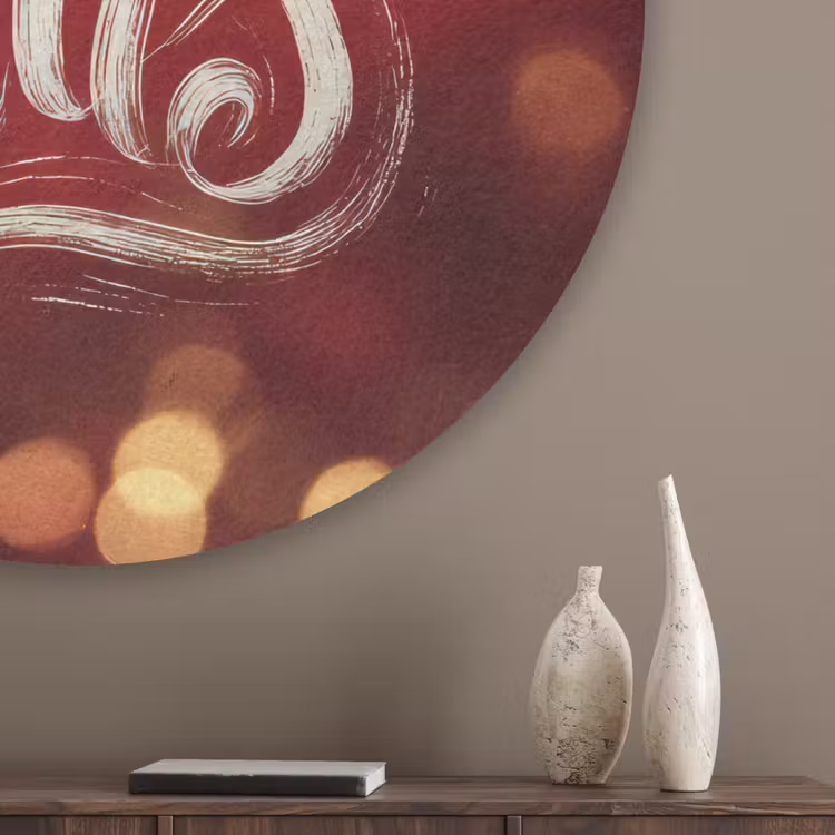 Jingle - Bells - Kerst - Rood Akoestische PET Vilt - Rond klein -sfeer5_closeup