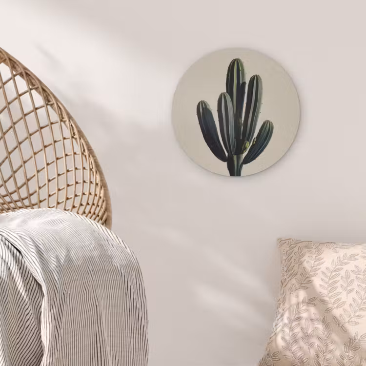 Cactus - Subtiel - Groen Akoestische PET Vilt - Rond klein -sfeer4