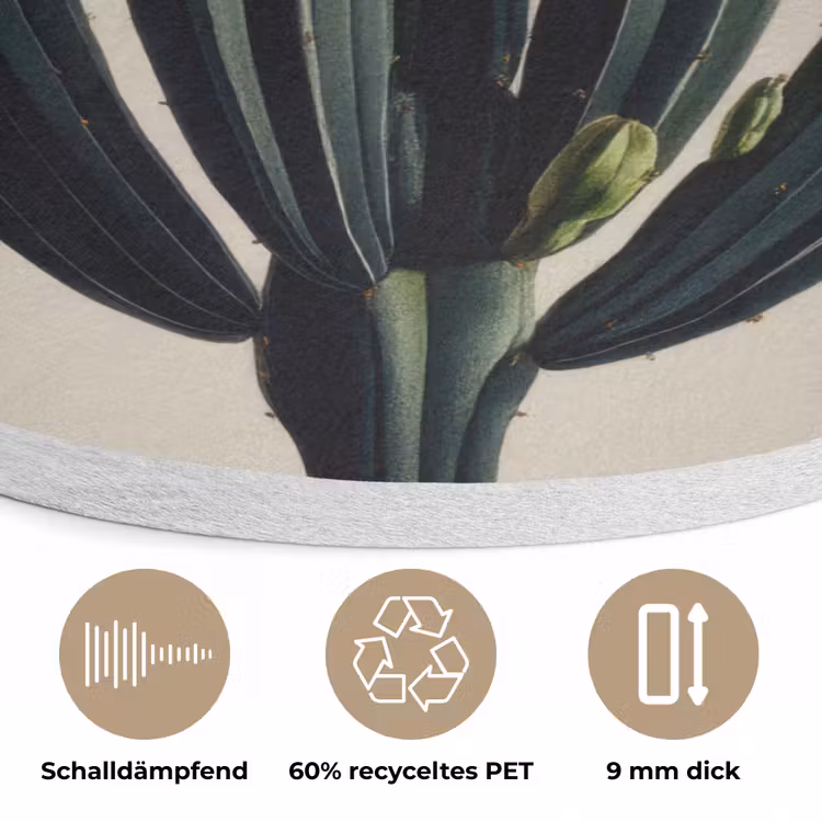 Cactus - Subtiel - Groen Akoestische PET Vilt - Rond klein -closeup_DE