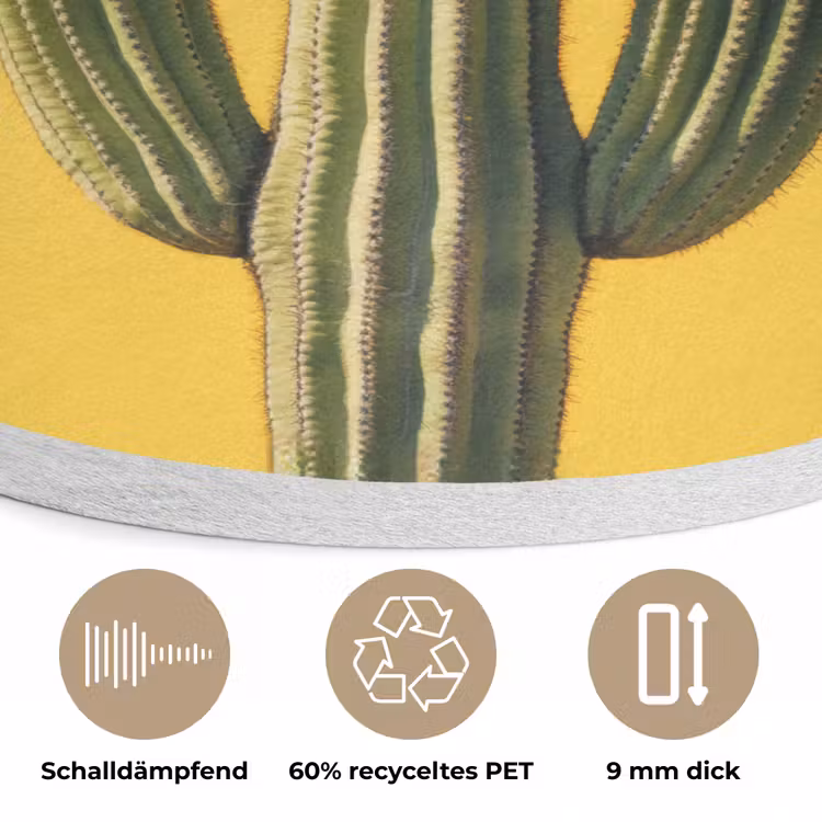 Cactus - Groen - Minimalistisch Akoestische PET Vilt - Rond klein -closeup_DE