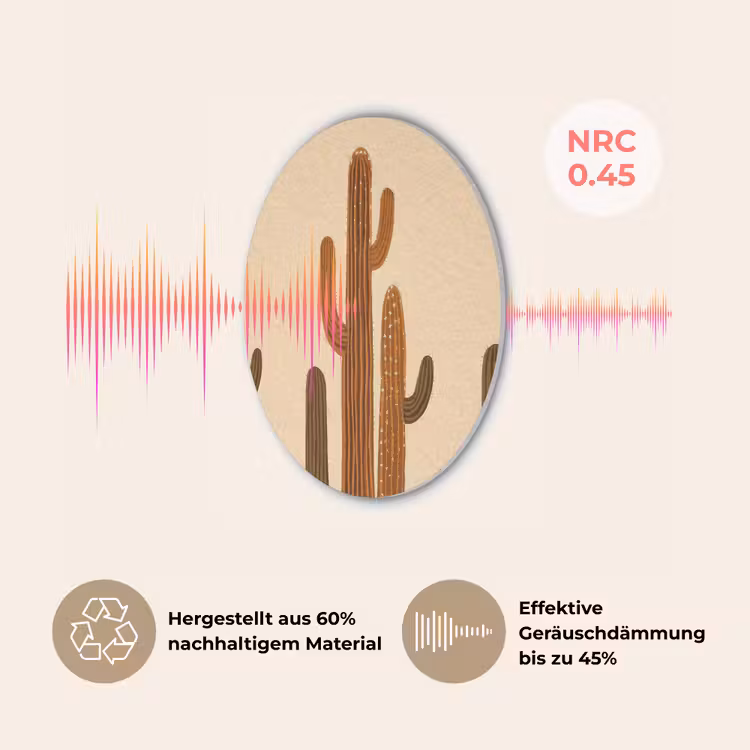 Cactus - Woestijn - Zand - Bruin Akoestische PET Vilt - Rond klein -USP_DE