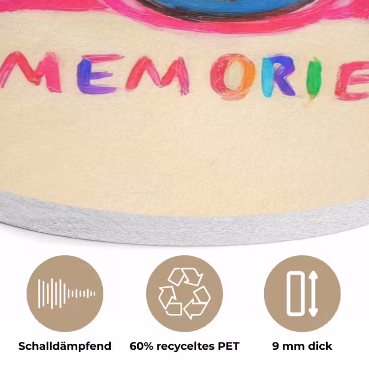Camera - Memories - Roze - Geschilderd Akoestische PET Vilt - Rond klein -closeup_DE