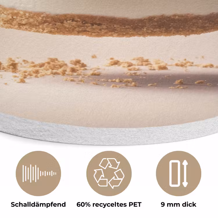 Cheesecake - Eten - Roze - Taart Akoestische PET Vilt - Rond klein -closeup_DE