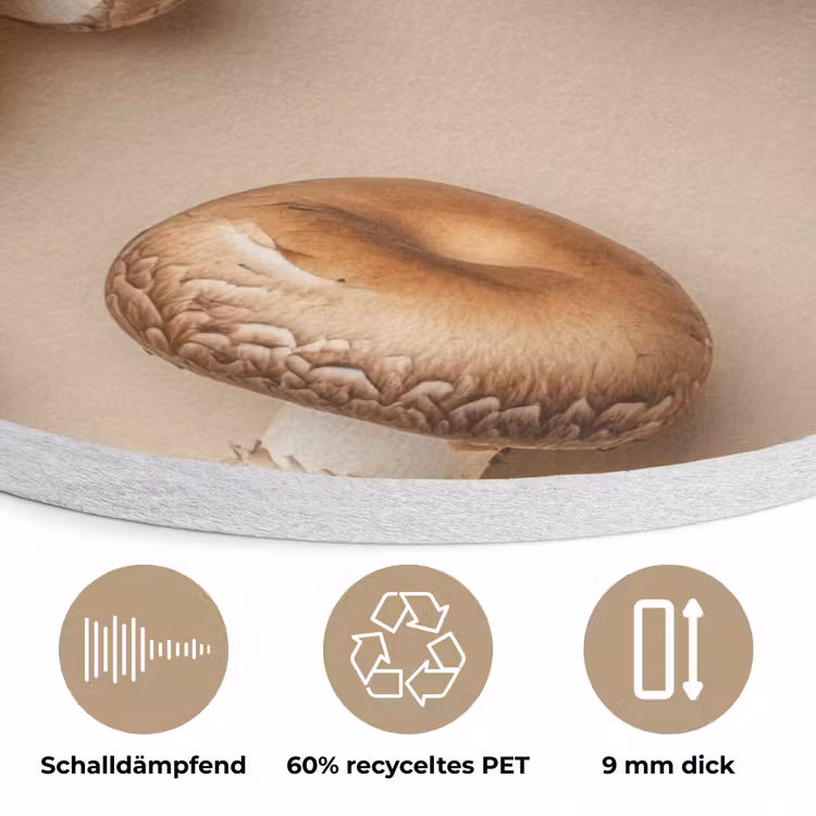 Kastanje Champignons - Beige Akoestische PET Vilt - Rond klein -closeup_DE