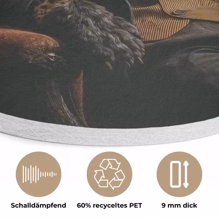 Kat - Pak - Oranje - Sigaar Akoestische PET Vilt - Rond klein -closeup_DE