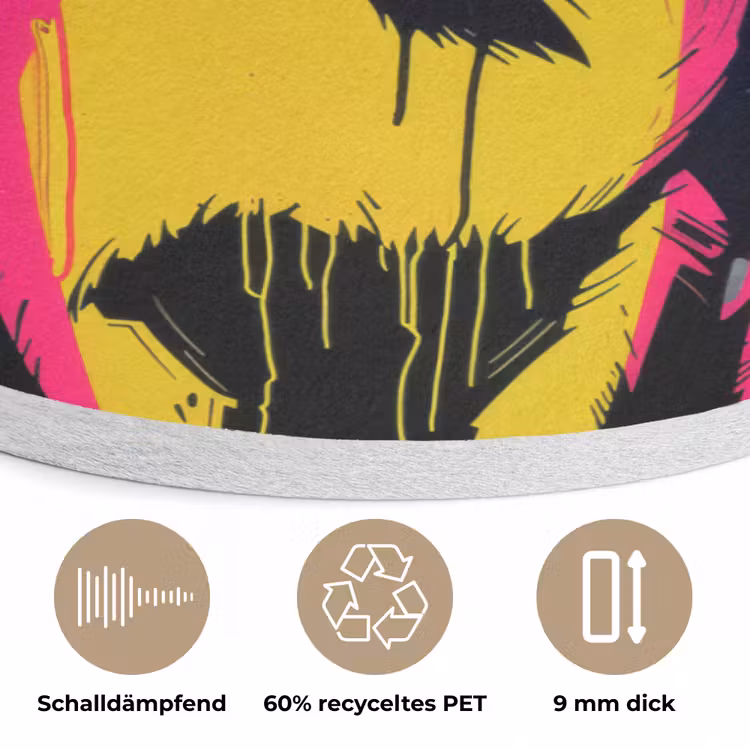 Kat - Art - Zonnebril - Roze Akoestische PET Vilt - Rond klein -closeup_DE