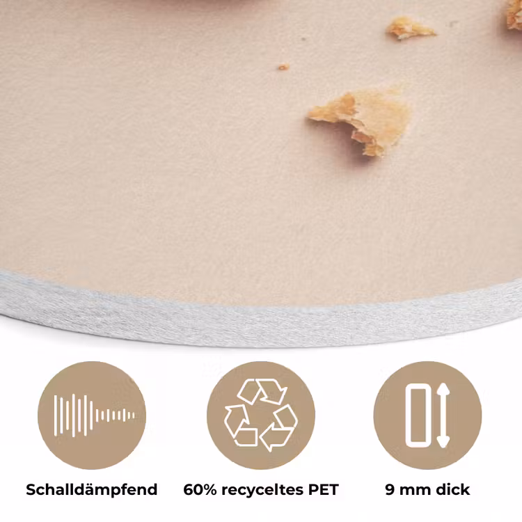 Koekje - Kruimels - beige Akoestische PET Vilt - Rond klein -closeup_DE
