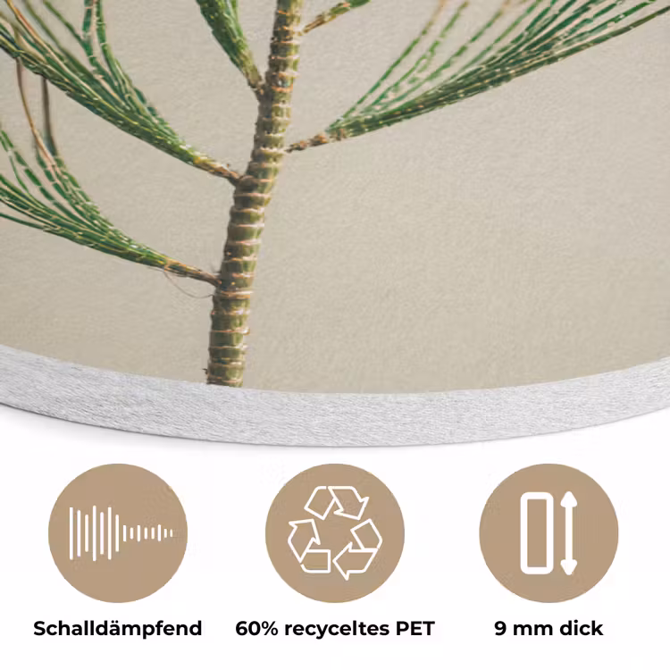 Dennentak - Naaldvormige bladeren - Lichtgroen Akoestische PET Vilt - Rond klein -closeup_DE