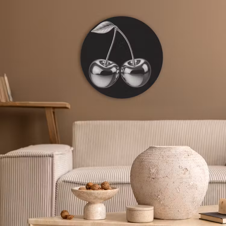 Kers - Luxueus - Metallic Akoestische PET Vilt - Rond klein -sfeer1