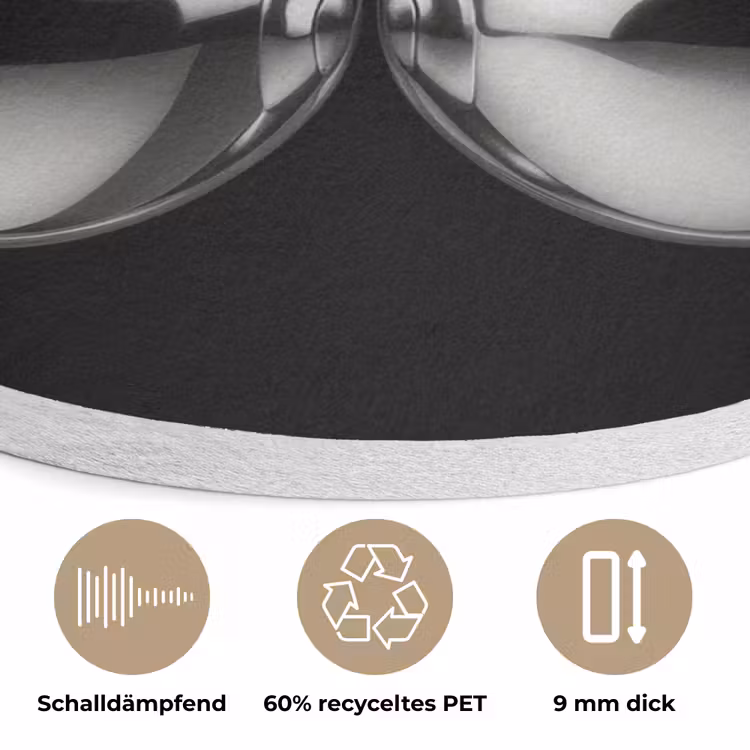Kers - Luxueus - Metallic Akoestische PET Vilt - Rond klein -closeup_DE