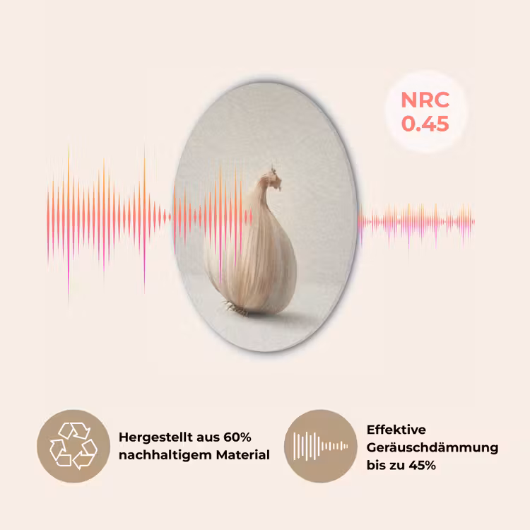 Knoflook - Natuurlijk - Beige Akoestische PET Vilt - Rond klein -USP_DE