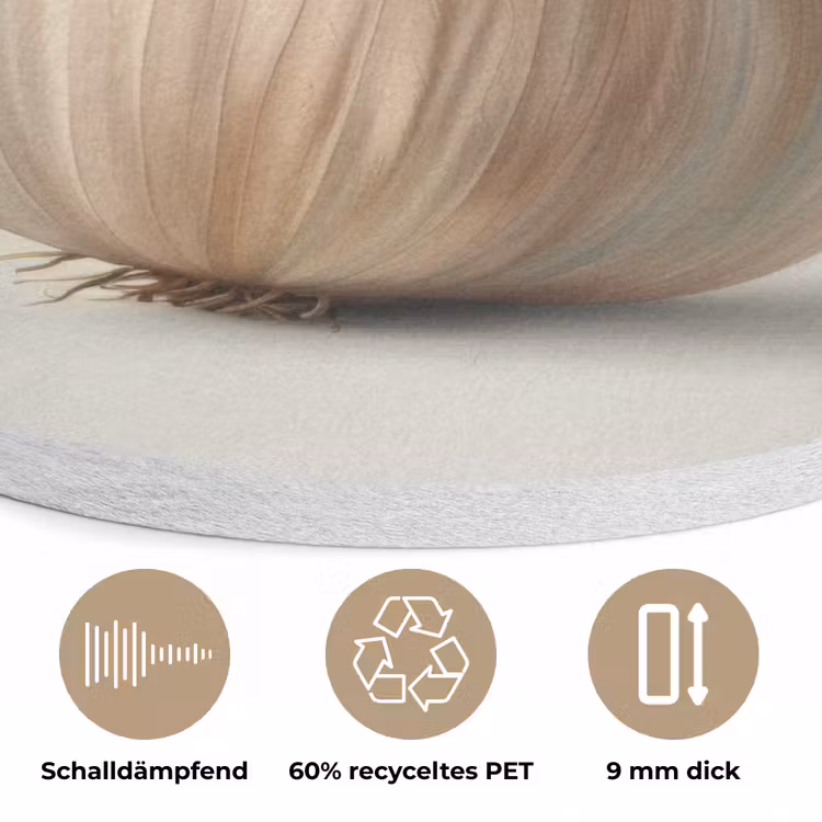 Knoflook - Natuurlijk - Beige Akoestische PET Vilt - Rond klein -closeup_DE