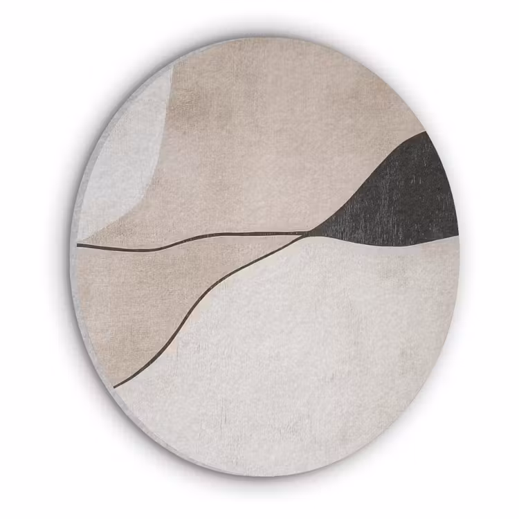 Contourlijnen - Abstracte landschap Akoestische PET Vilt - Rond klein -3d