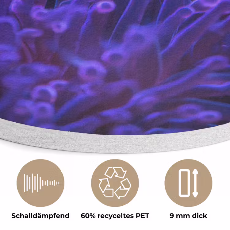 Koraal - Vis - Oranje - Zee Akoestische PET Vilt - Rond klein -closeup_DE