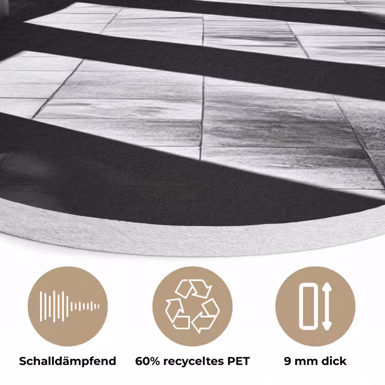 Gang - Bogen - Schaduw - Diepte Akoestische PET Vilt - Rond klein -closeup_DE