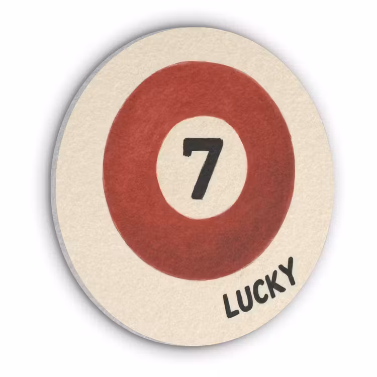 Cirkel - Zeven - Lucky - Rood Akoestische PET Vilt - Rond klein -3d
