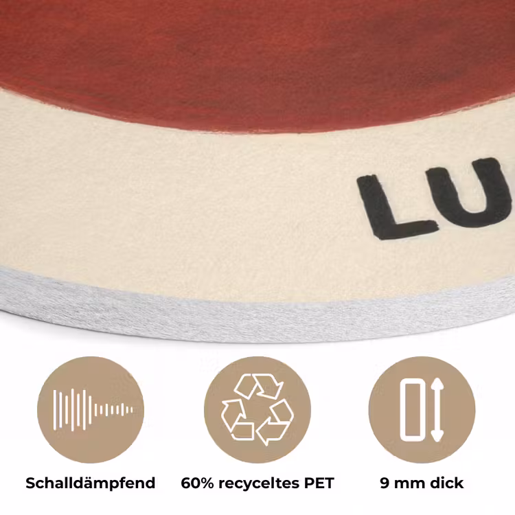Cirkel - Zeven - Lucky - Rood Akoestische PET Vilt - Rond klein -closeup_DE