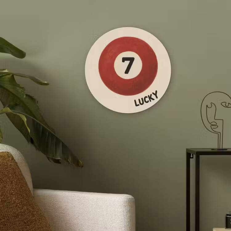 Cirkel - Zeven - Lucky - Rood Akoestische PET Vilt - Rond klein -sfeer2