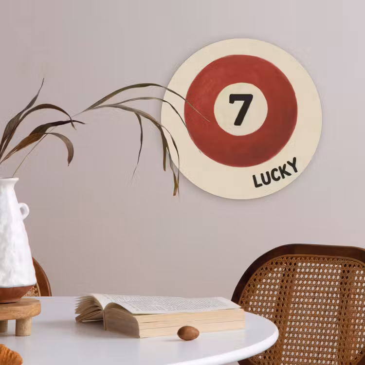 Cirkel - Zeven - Lucky - Rood Akoestische PET Vilt - Rond klein -sfeer3