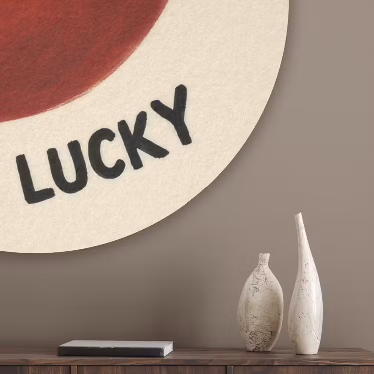 Cirkel - Zeven - Lucky - Rood Akoestische PET Vilt - Rond klein -sfeer5_closeup