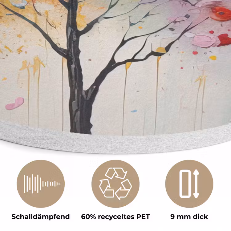 Kunst - Bomen - Natuur - Acryl Akoestische PET Vilt - Rond klein -closeup_DE