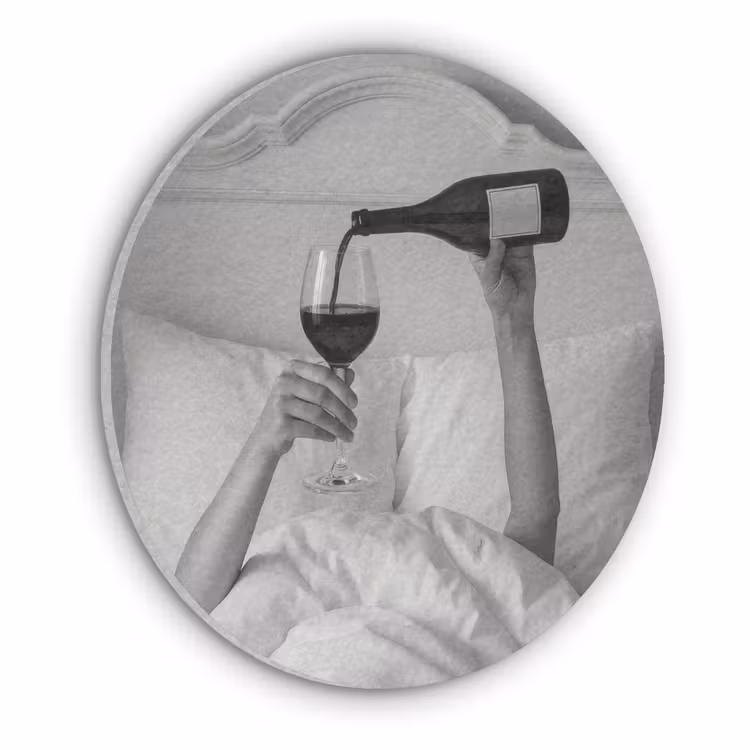 Lakens - Armen - Wijn - Glas Akoestische PET Vilt - Rond klein -3d
