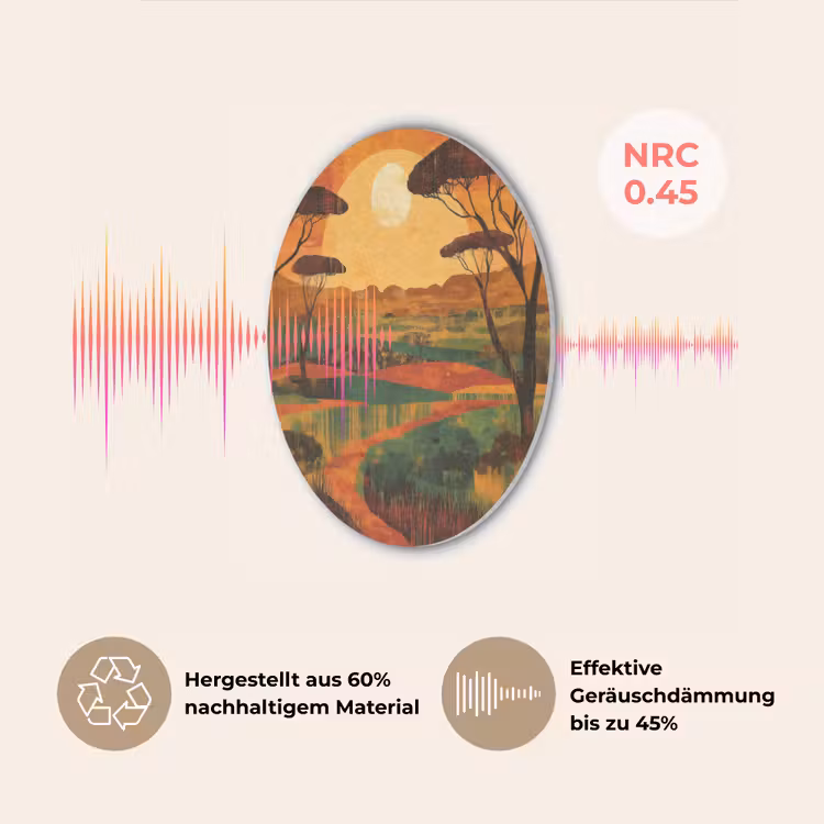 Landschap - Afrikaans - Zon Akoestische PET Vilt - Rond klein -USP_DE