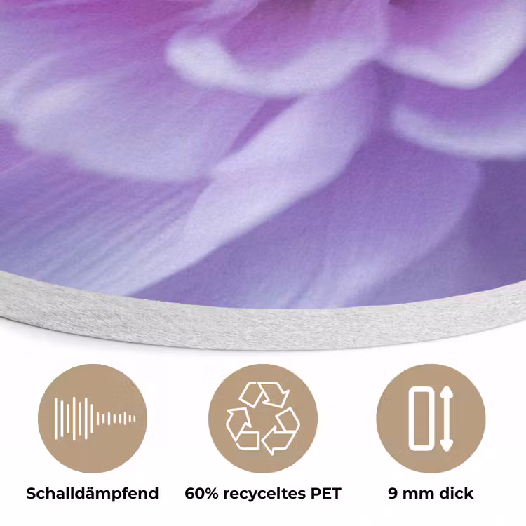 Paars - Dahlia - Dromerig Akoestische PET Vilt - Rond klein -closeup_DE