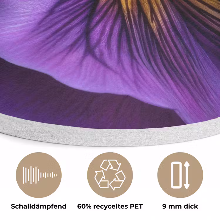 Paars - Viool - Diepte Akoestische PET Vilt - Rond klein -closeup_DE