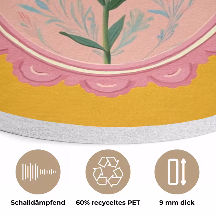 Lelie - Oranje - Lijst - Ovaal Akoestische PET Vilt - Rond klein -closeup_DE