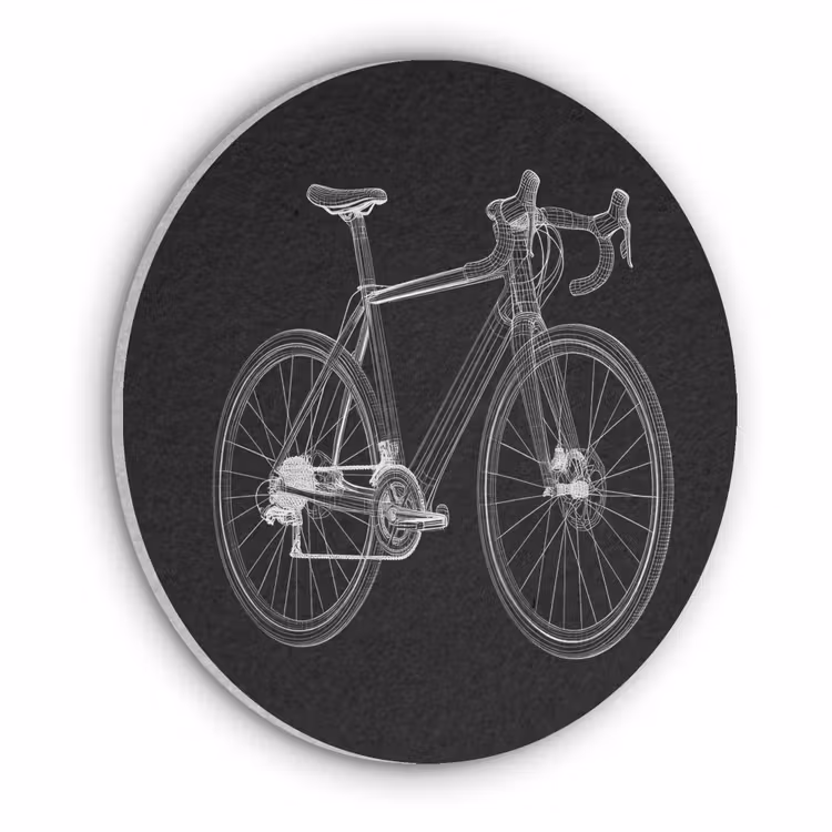 Lijnen - Illustratie - Wit Akoestische PET Vilt - Rond klein -3d