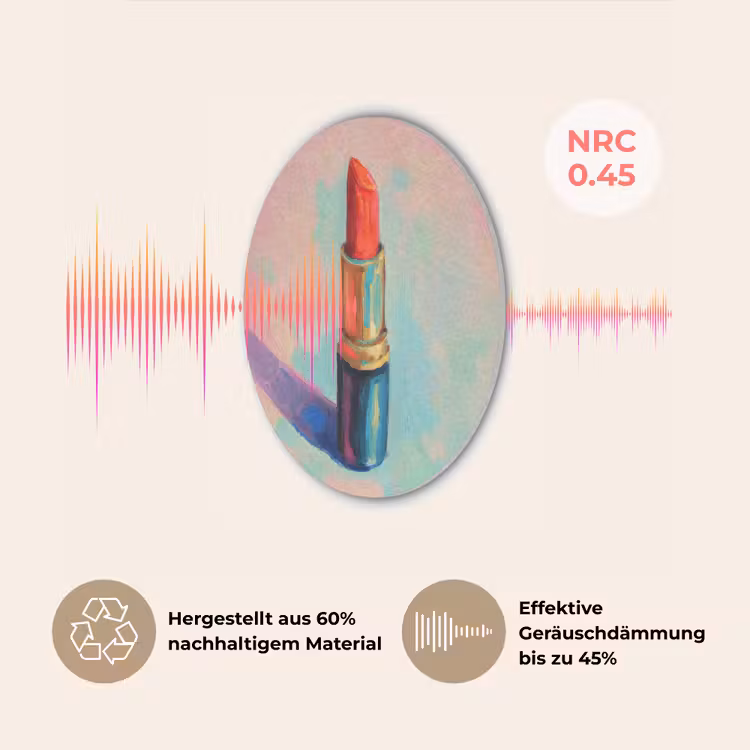 Lippenstift - Rood - Penseelstreken Akoestische PET Vilt - Rond klein -USP_DE