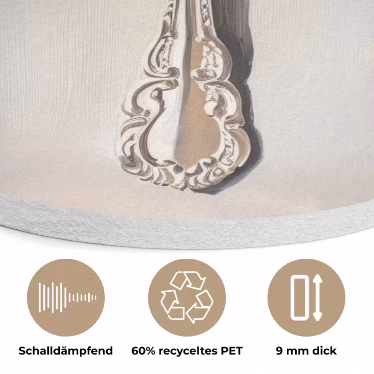 Lepel - Verf - Zilver Akoestische PET Vilt - Rond klein -closeup_DE