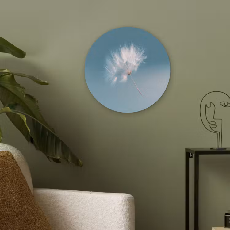 Paardenbloempluisje - Blauw - Lucht Akoestische PET Vilt - Rond klein -sfeer2