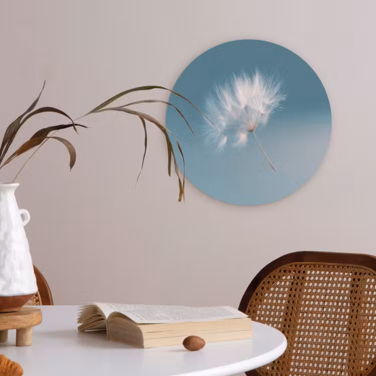 Paardenbloempluisje - Blauw - Lucht Akoestische PET Vilt - Rond klein -sfeer3