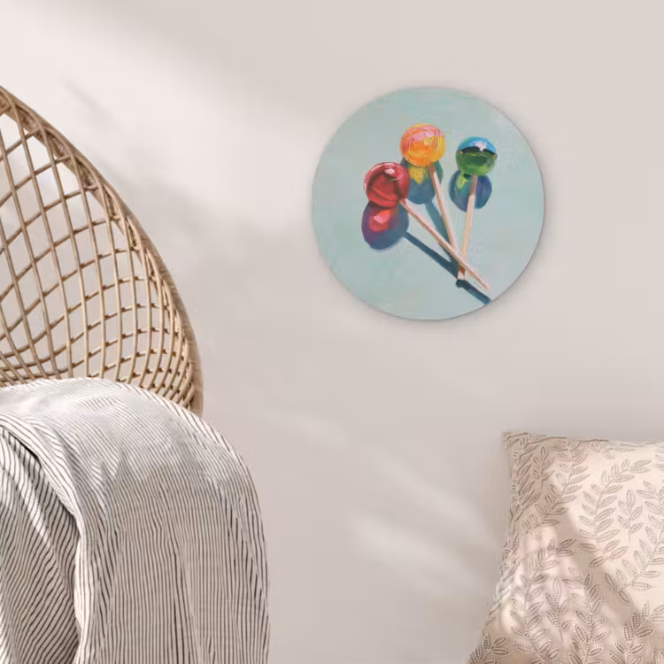 Lollys - Schaduw - Drie - Blauw Akoestische PET Vilt - Rond klein -sfeer4