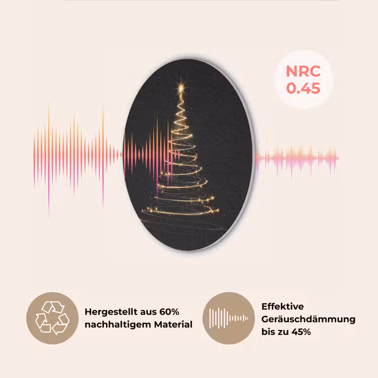 Magisch - Kerstboom - Lichtspiralen - Zwart Akoestische PET Vilt - Rond klein -USP_DE