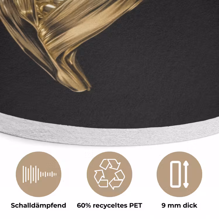 Mais - Eten - Goud - Zwart Akoestische PET Vilt - Rond klein -closeup_DE