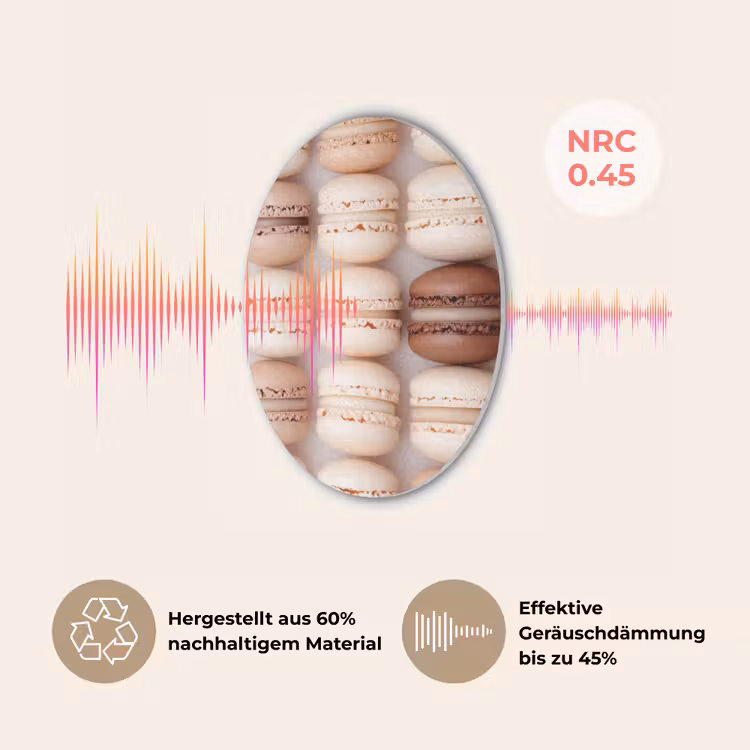 Macarons - Beige - Bruin Akoestische PET Vilt - Rond klein -USP_DE