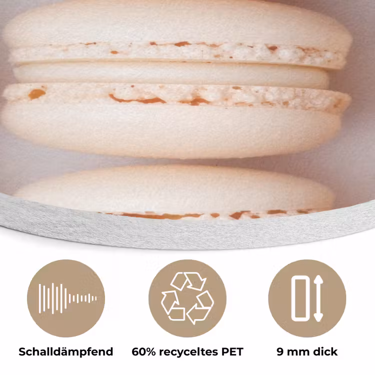 Macarons - Beige - Bruin Akoestische PET Vilt - Rond klein -closeup_DE