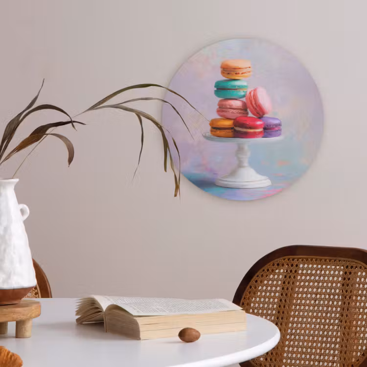 Macarons - Schaal - Pastel - Kleurrijk Akoestische PET Vilt - Rond klein -sfeer3