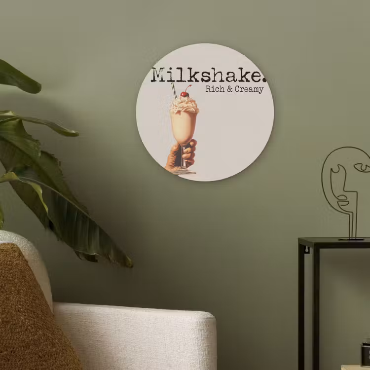 Milkshake - Kers - Rietje Akoestische PET Vilt - Rond klein -sfeer2
